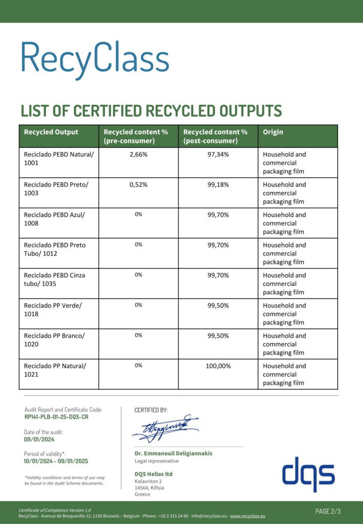 Certification RecyClass_2