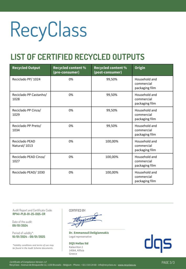 Certification RecyClass_3